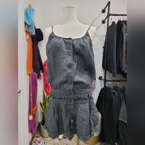 Sessun Women's Gray Linen Romper